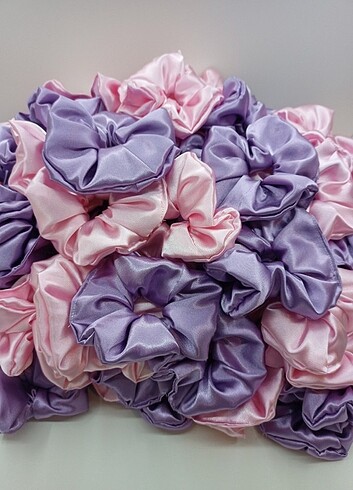 Scrunchie saten toka lila , tozpembe 3 adet 