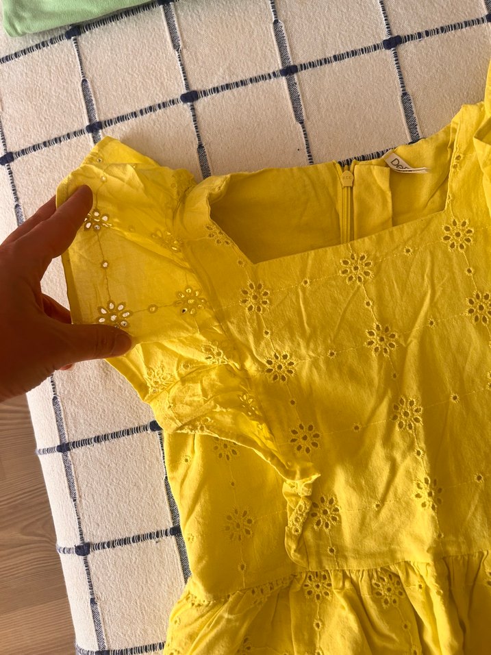 9/10 yaş sarı fisto astarlı elbise - Görsel 4