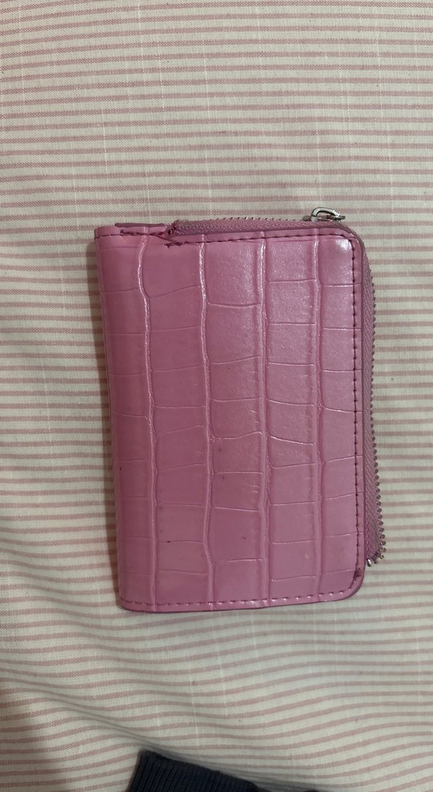 Yılan Desenli Pembe Deri Kadın Cüzdan - Görsel 2