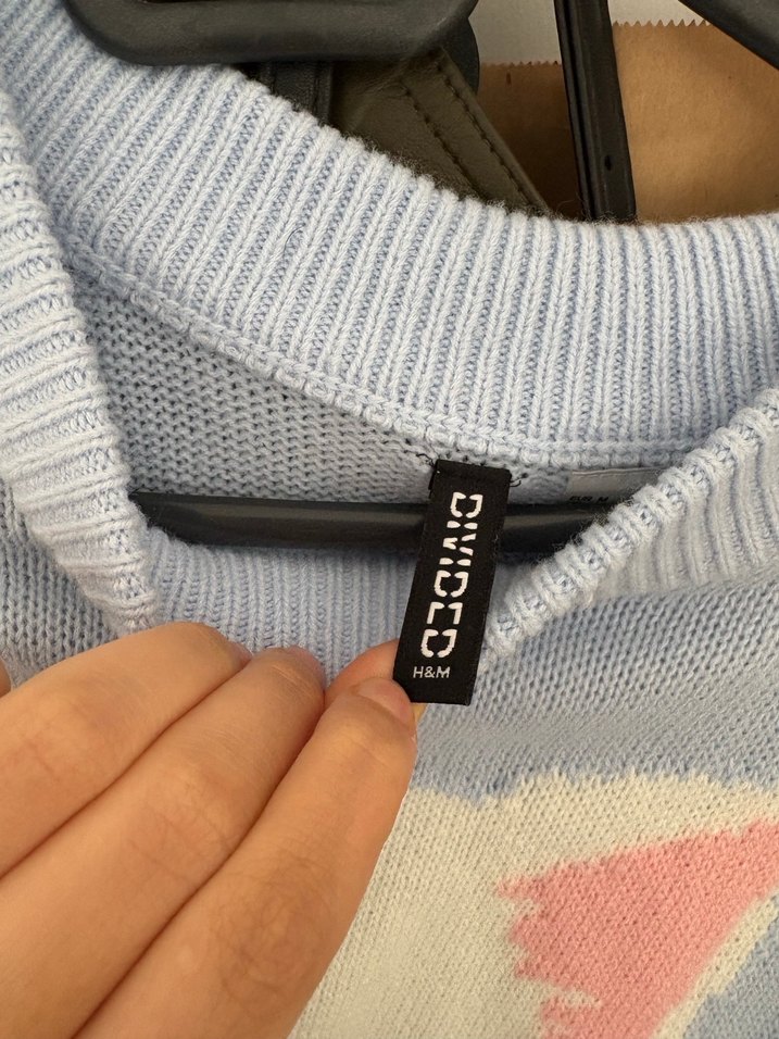 Kadın Gri Kedili Triko Kazak - Görsel 2