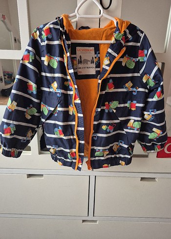 Çocuk Çok Renkli Baskılı Düğmeli Yağmurluk - Görsel 4