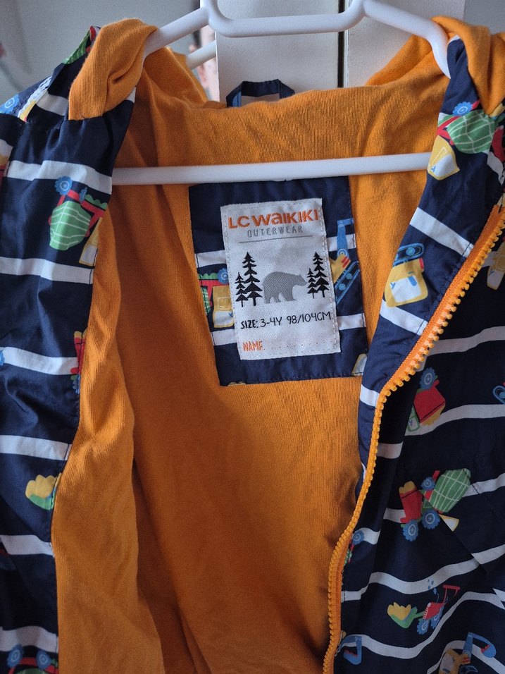 Çocuk Çok Renkli Baskılı Düğmeli Yağmurluk - Görsel 3