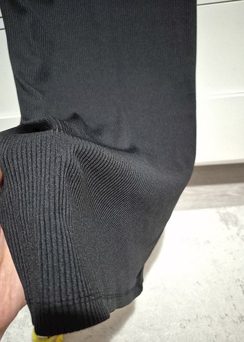 Siyah V Yaka Uzun Kadın Elbise - Görsel 5