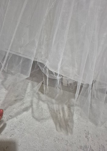 Beyaz Askılı Kemerli Çocuk Abiye Elbise - Görsel 7