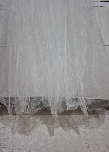 Beyaz Askılı Kemerli Çocuk Abiye Elbise - Görsel 11