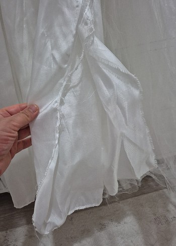 Beyaz Askılı Kemerli Çocuk Abiye Elbise - Görsel 9