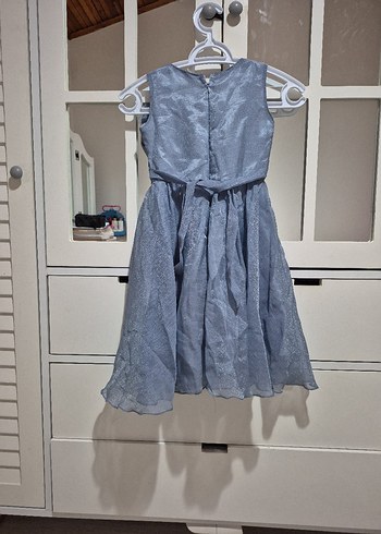 Kız Çocuk Gri Keten Kolsuz Elbise - Görsel 6