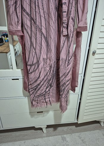 Pembe Pilili Uzun Bohem Elbise - Görsel 8