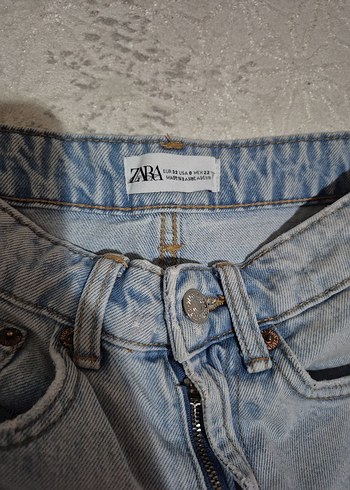 Kadın Açık Mavi Salaş Mini Denim Şort - Görsel 3