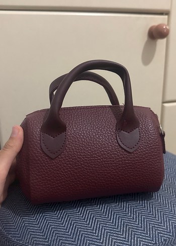 Beden Bordo Deri Kadın El Çantası