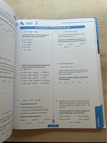  Beden Vip yayınları 11.sınıf kimya test kitabı