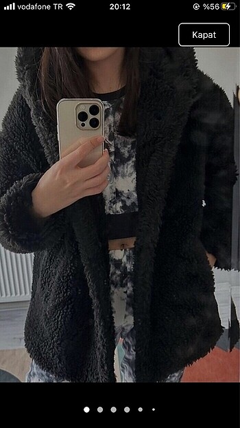 s Beden siyah Renk Peluş mont