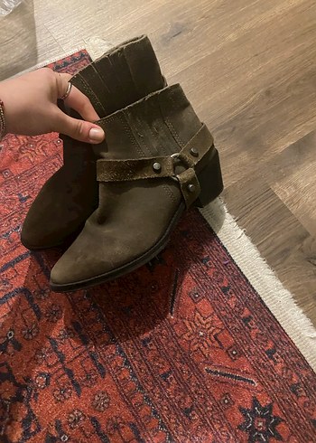 Hakiki deri süet mango vizon bot - Görsel 2