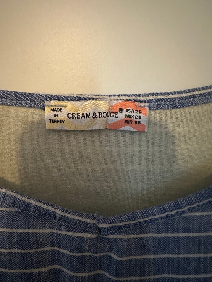 Mavi Keten Askılı Bol Kesim Midi Tulum - Görsel 3