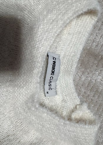 Mor ve beyaz uzun kollu triko kazak - Görsel 4