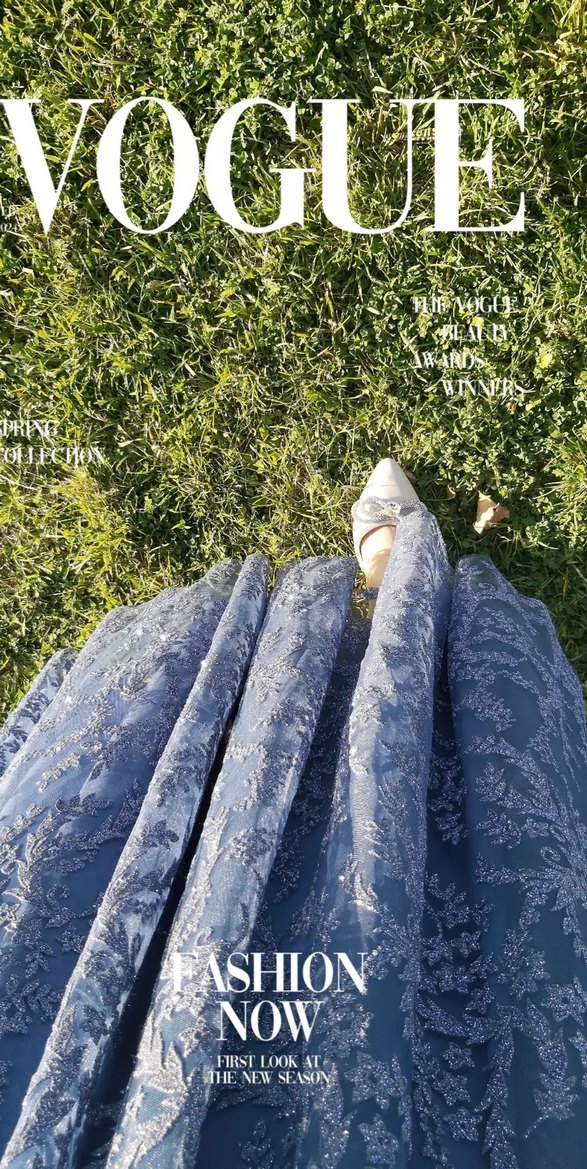 Dantel Detaylı Uzun Kollu Mavi Abiye Elbise - Görsel 2