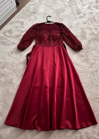 Bordo elbise - Görsel 4