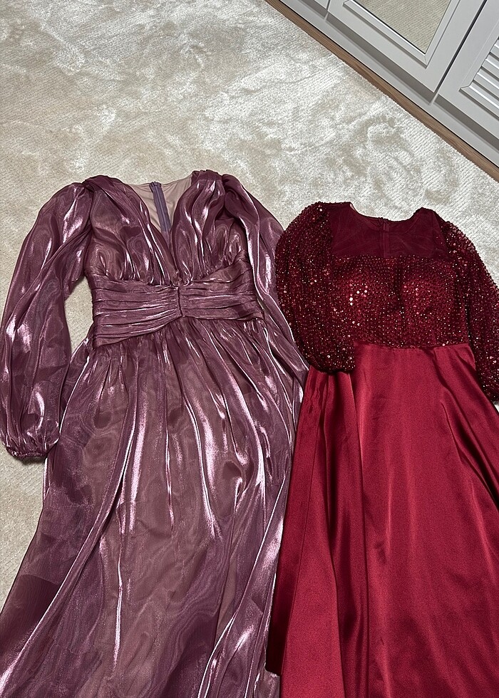 Bordo elbise - Görsel 2