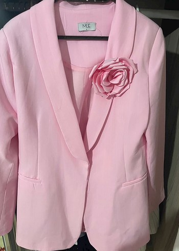 Diğer Pembe Sal Yaka Cicekli Blazer Ceket