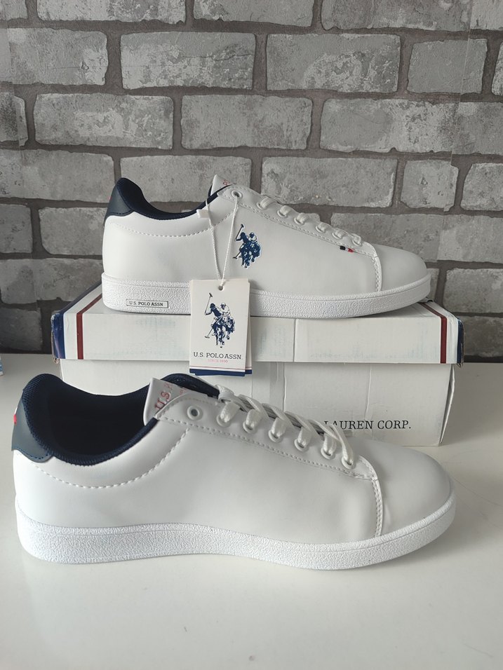 Beyaz erkek Sneakers, Cırt Cırtlı, İnce Topuklu - Görsel 2