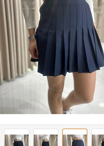 Mavi Pilili Mini Etek Xs beden