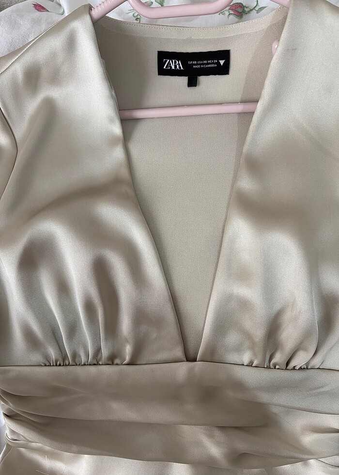 Zara saten elbise - Görsel 3