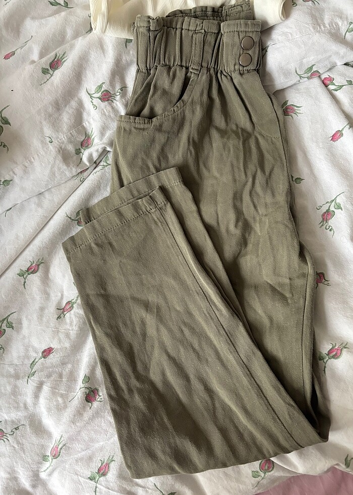 beli kemerli haki kumaş - Görsel 2