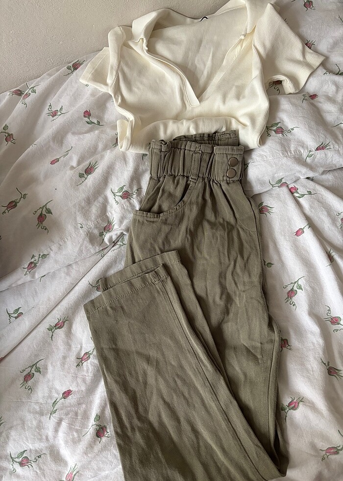 beli kemerli haki kumaş - Görsel 3