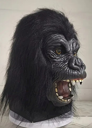 Gerçekçi Goril Maske Siyah - Görsel 2