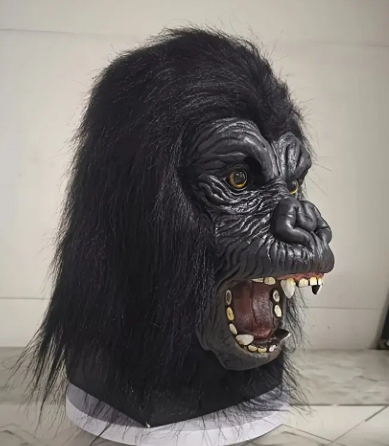 Gerçekçi Goril Maske Siyah - Görsel 2