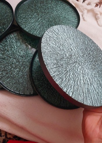 Koyu Yeşil Modern tatlı Tabak Seti - Görsel 6