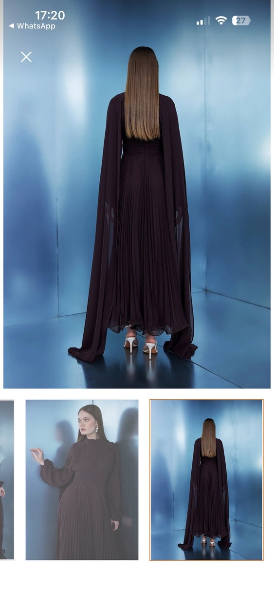 Uzun Siyah Gotik Kadın Elbise - Görsel 3