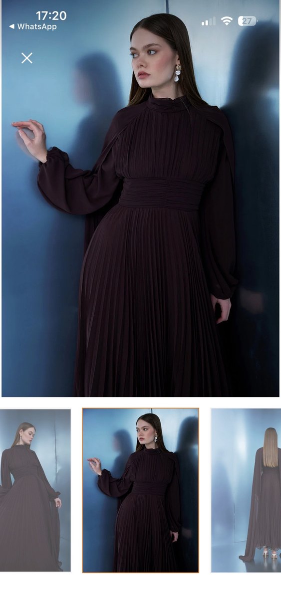 Uzun Siyah Gotik Kadın Elbise - Görsel 4