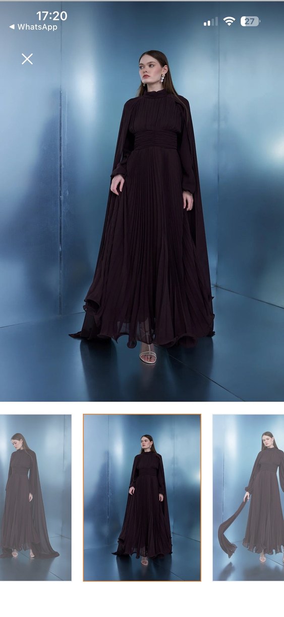 Uzun Siyah Gotik Kadın Elbise - Görsel 2