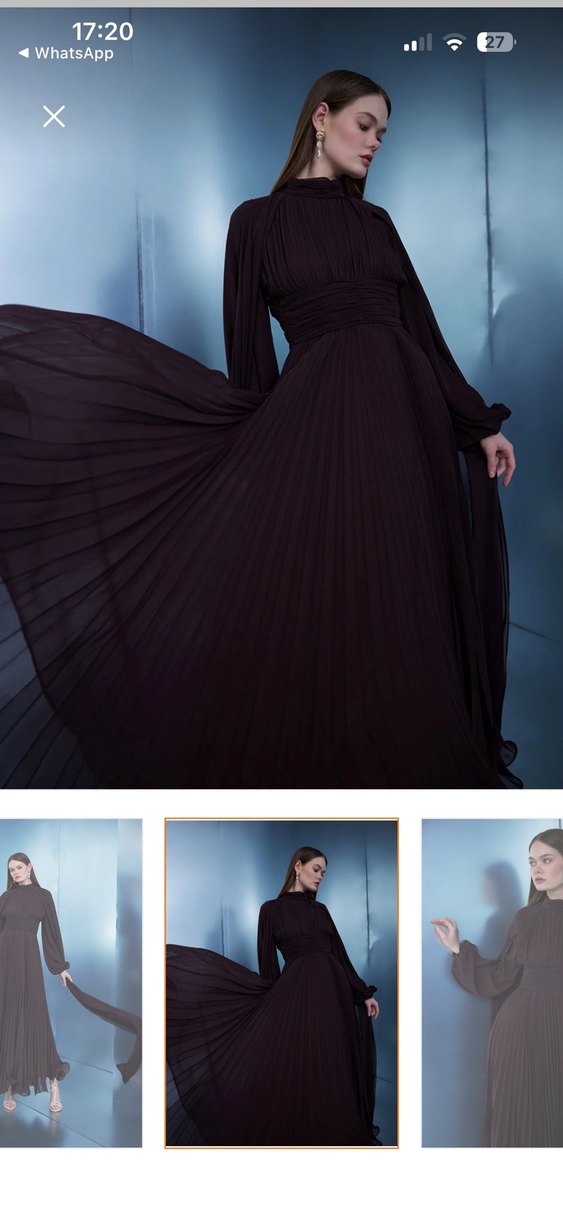 Uzun Siyah Gotik Kadın Elbise - Görsel 5