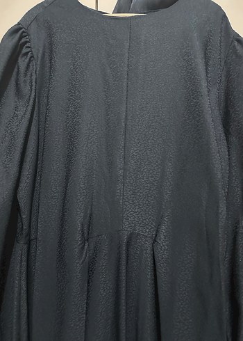 Lacivert Uzun Keten Elbise - Görsel 2