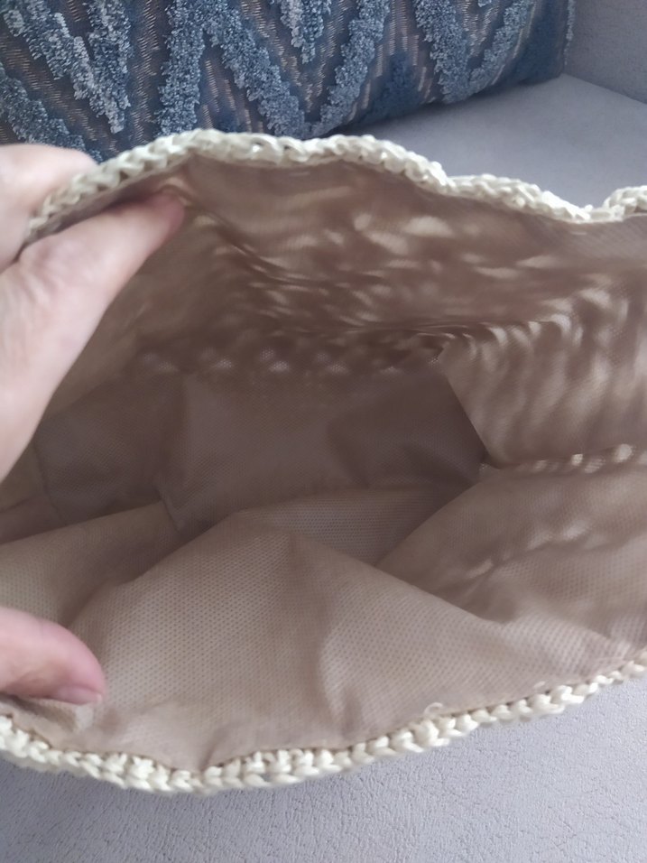 Bej Dantel Detaylı Örgü Kadın Çanta - Görsel 3