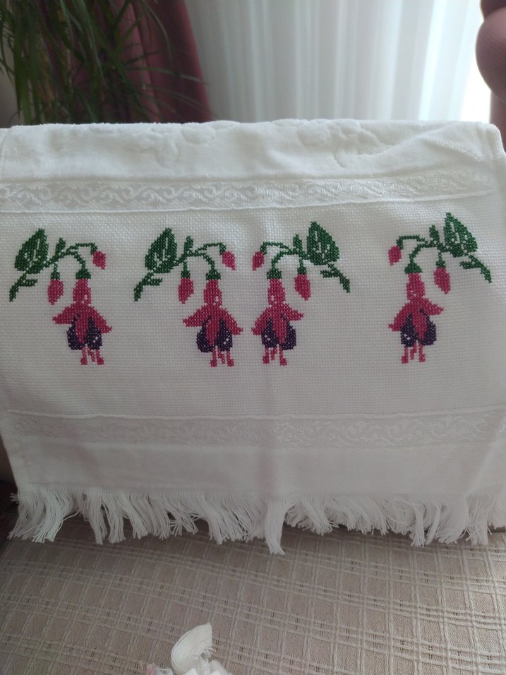 Boncuklu Nakışlı Renkli Bohem Desenli havlu - Görsel 2