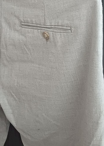 34 Beden gri Renk Gri Keten Regular Fit Erkek Pantolon