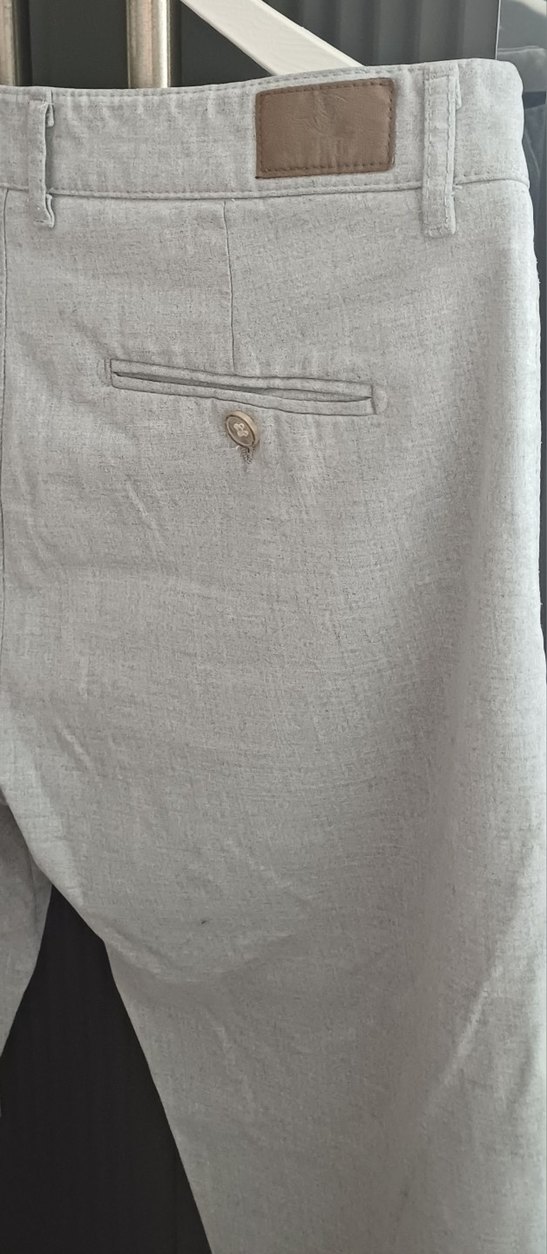 Gri Keten Regular Fit Erkek Pantolon - Görsel 4