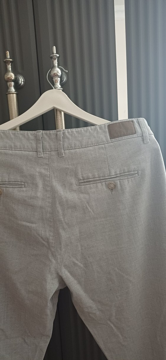 Gri Keten Regular Fit Erkek Pantolon - Görsel 2
