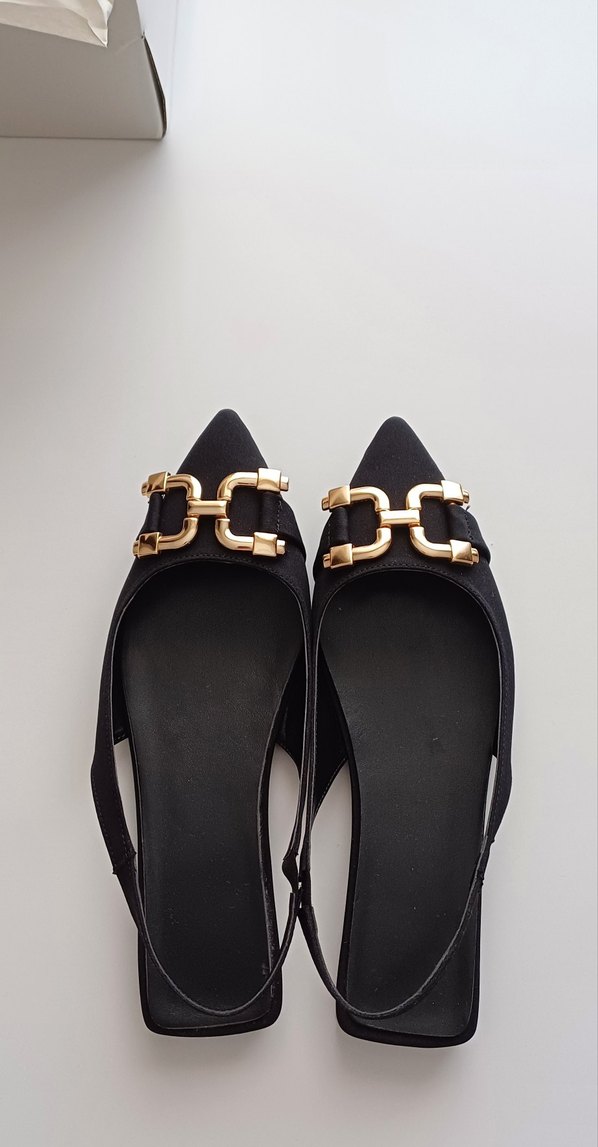 Tokalı Siyah Stiletto Kadın Babet - Görsel 2