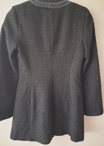 Düğmeli Siyah Midi Kadın  Kaban - Görsel 4