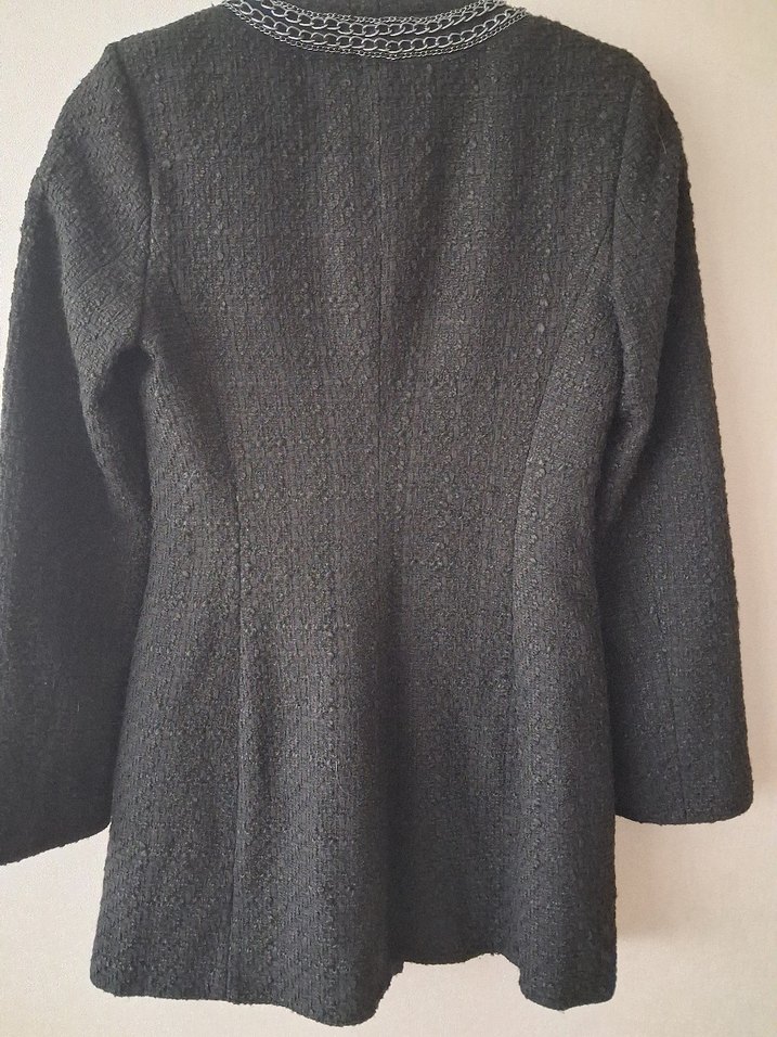 Düğmeli Siyah Midi Kadın  Kaban - Görsel 4