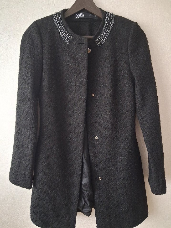 Düğmeli Siyah Midi Kadın  Kaban - Görsel 3