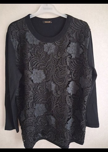 İş Tarzı Siyah Dantel Midi Kolye - Görsel 4