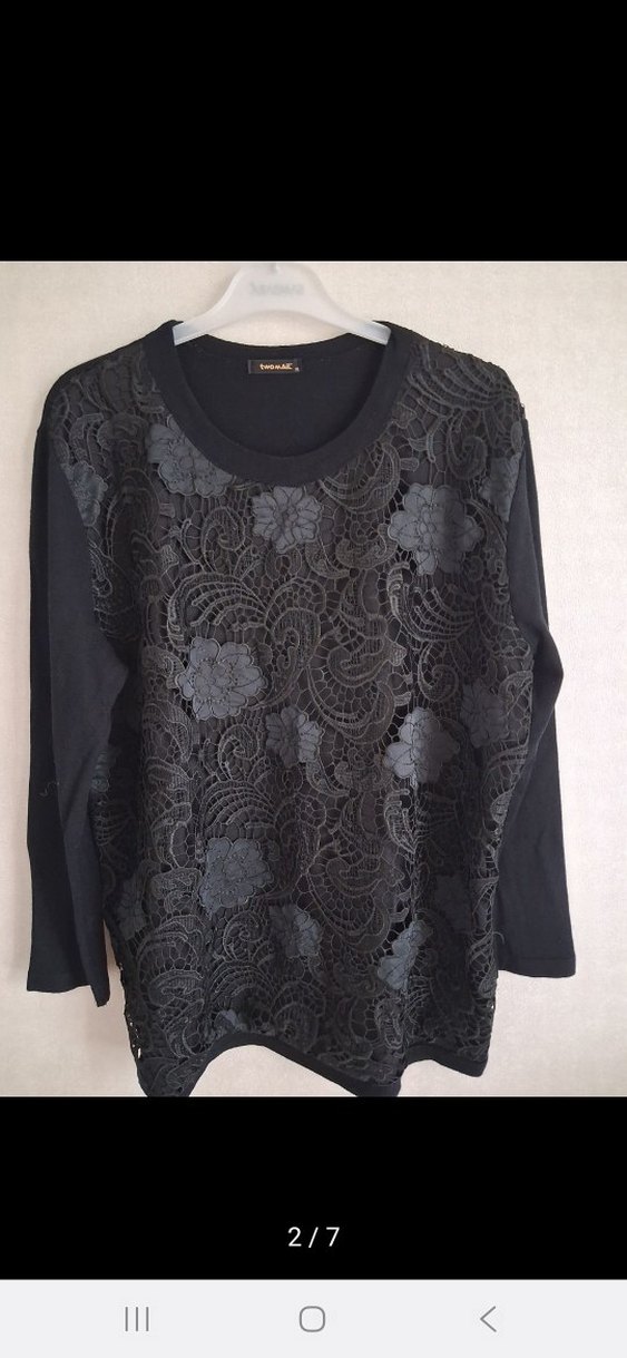 İş Tarzı Siyah Dantel Midi Kolye - Görsel 2