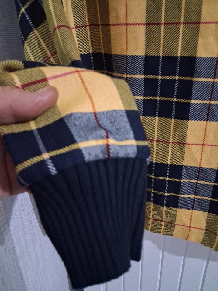 Sarı Ekose Desenli Boğazlı Kadın bluz - Görsel 5