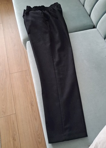 siyah kadın uzun krep pantolon - Görsel 2