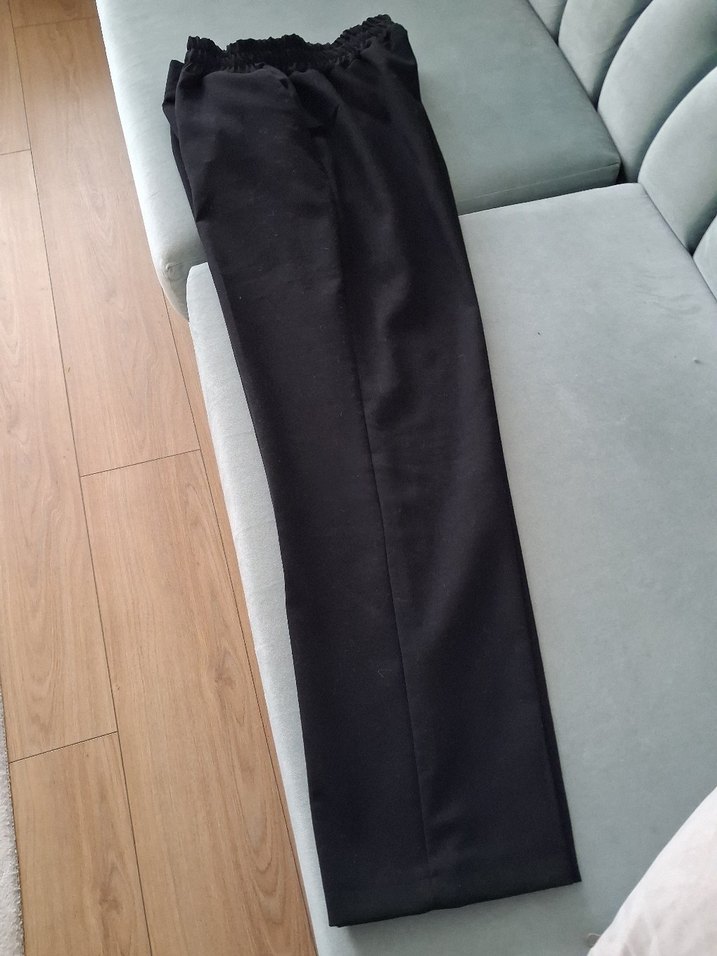 siyah kadın uzun krep pantolon - Görsel 2